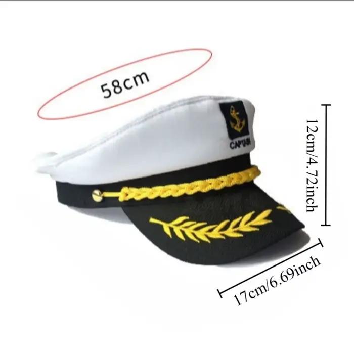 Chapeau de capitaine de marine style européen et américain classique pour femmes et hommes accessoire de fête et jeu de rôle