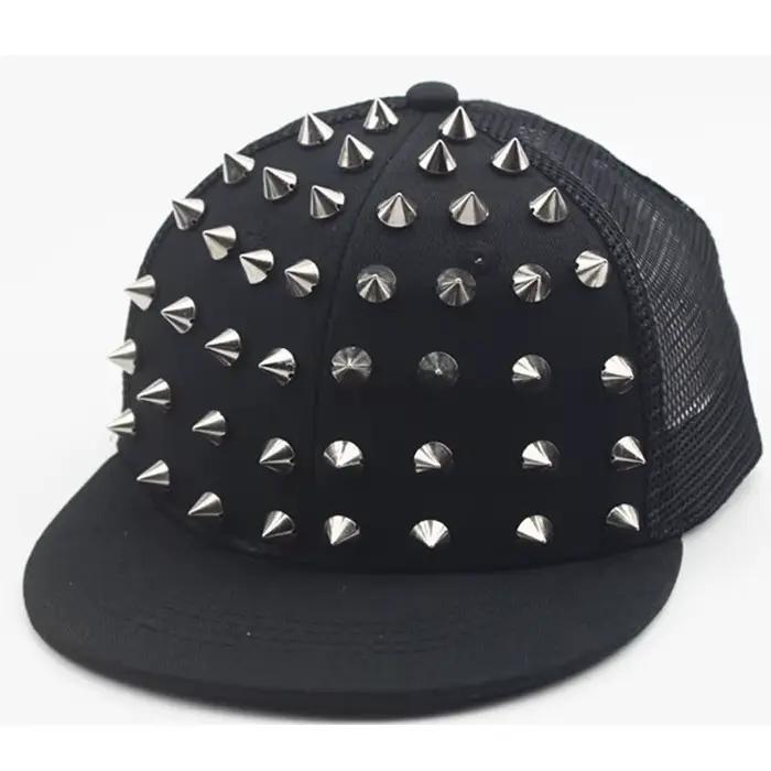 Hommes et femmes Rivet chapeau plat Punk Rock Hip Hop goujon casquettes de Baseball Y2K casquette snapback en plein air