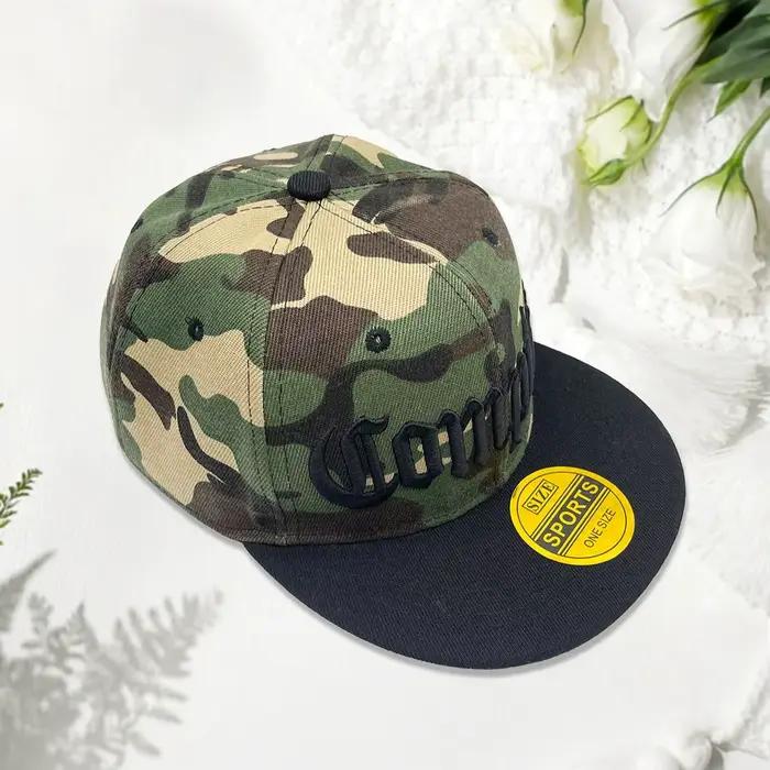 Casquette d'Opérabilité Compton Literature Casquette de Baseball à Bord Plat Hip-Hop Protection Solaire Polyester Blanc Vert Armée Noir