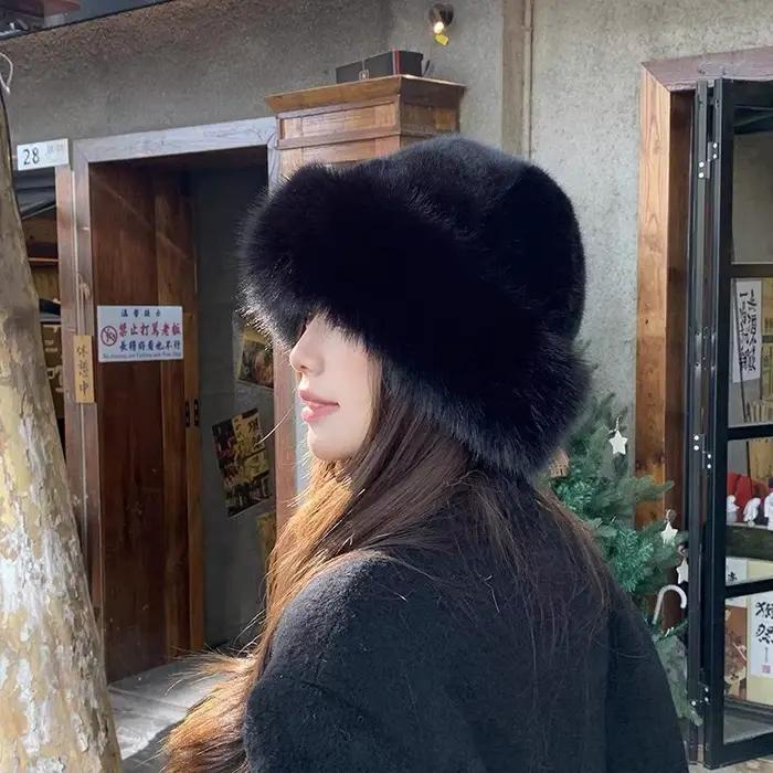 Chapeau mongole en peluche pour femmes