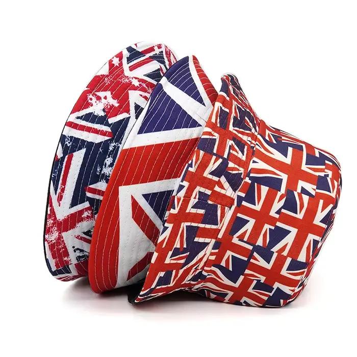 Bocca – chapeau seau Double face imprimé drapeau britannique