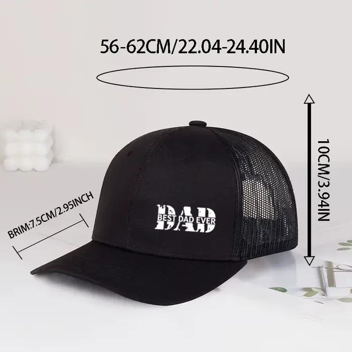Casquette de baseball en maille respirante réglable avec impression « Best Dad Ever » pour homme
