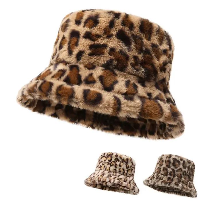 Chapeau seau léopard flou pour femmes