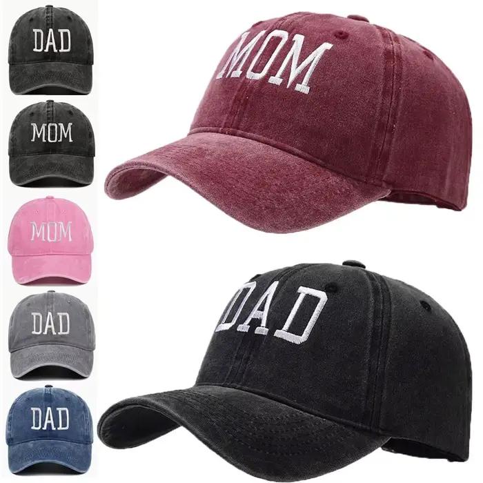 Mode papa maman broderie casquettes de Baseball réglable Hiphop chapeaux