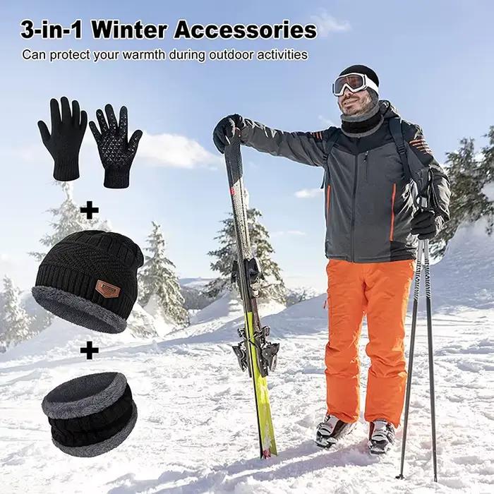 Hiver hommes femmes épais Bonnet chapeau tricoté