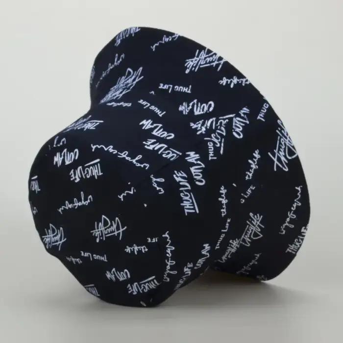 Nouvelle édition complète lettre brodée double face chapeau de pêcheur noir et blanc couple pot