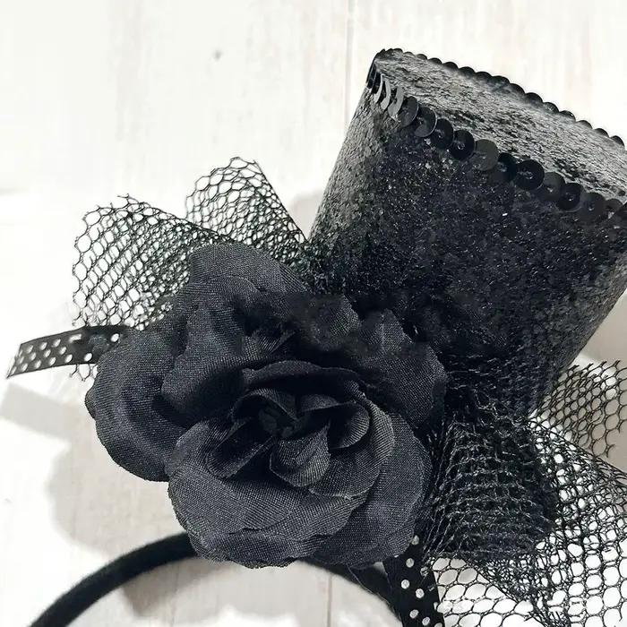 Mini chapeau haut-de-forme à paillettes