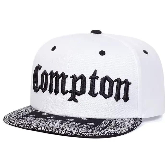 2025 Mode personnalisée nouveau chapeau de baseball Compton fleur de cajou à bords plats