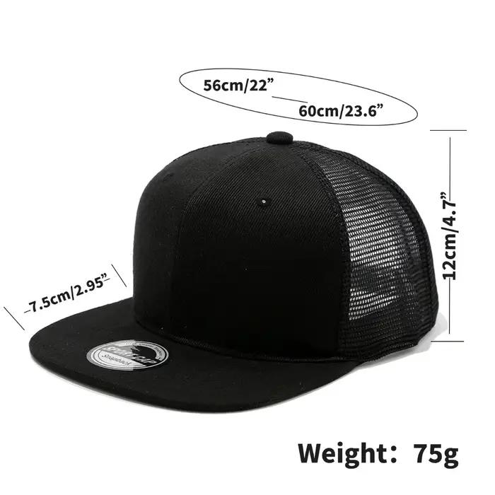 Chapeau en filet à bord plat 6 pièces hip-hop avec logo personnalisé