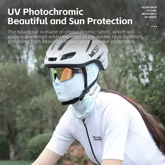 WEST BIKING-Casquettes de cyclisme respirantes à motif photochromique UV