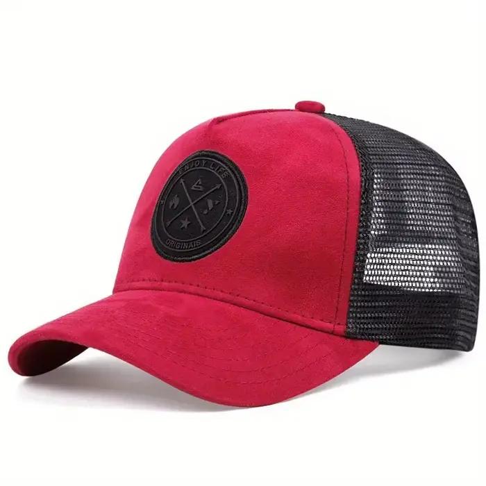 Casquette de baseball unisexe en similicuir avec patch 'ENJOY LIFE' pour homme et femme, style camionneur, polyvalente pour quatre saisons, activités extérieures et occasions spéciales