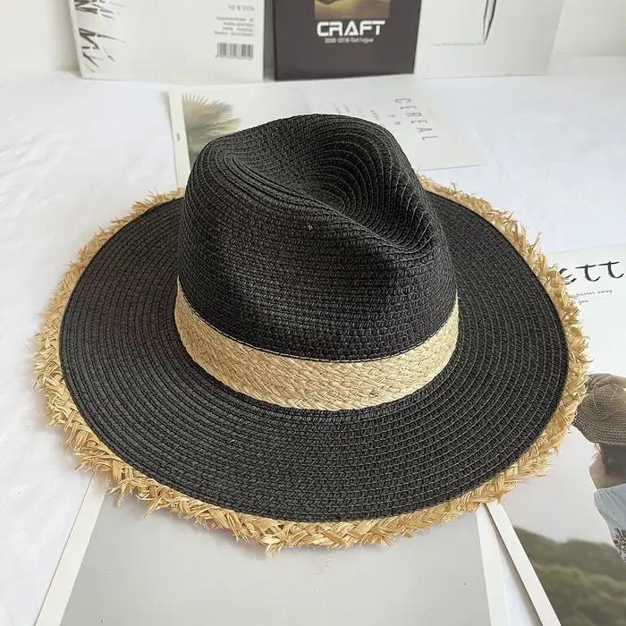 Chapeau de soleil anderà bord frangé pour femme