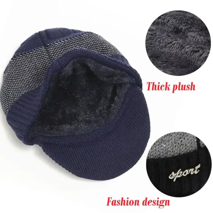 Chapeau d'hiver Skullies tricoté en polyester et laine pour hommes et femmes, style sport, patchwork, confort hivernal, occassions décontractées