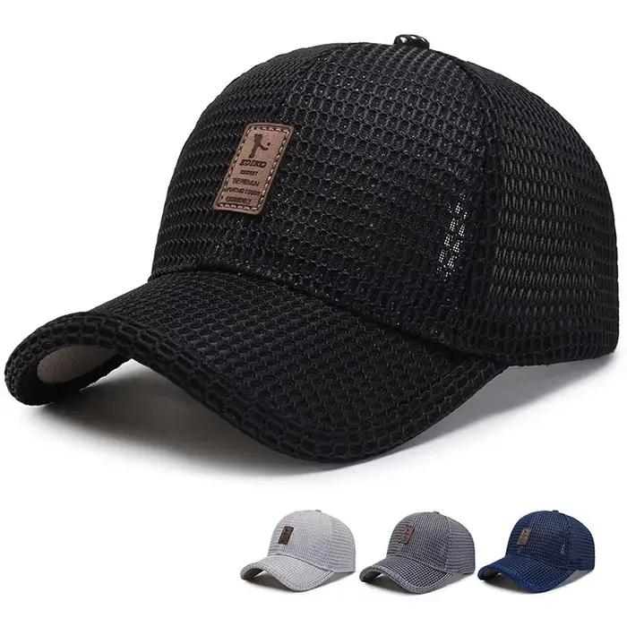 Casquette de baseball respirante pour homme protection solaire style sport polyester gris foncé bleu gris clair réglable occassions estivales activités plein air