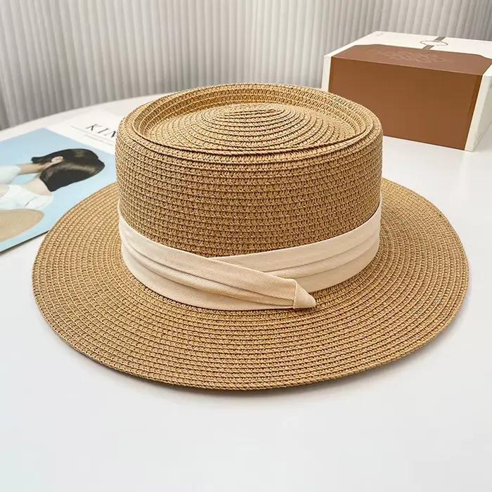 Chapeau de paille à dessus plat de haute qualité