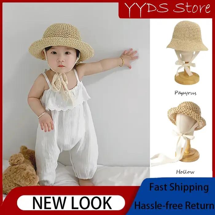 Chapeau en raphia tissé à la main pour enfants