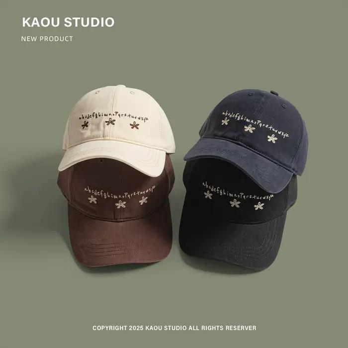 Casquette de Baseball brodée de fleurs coréennes pour femmes