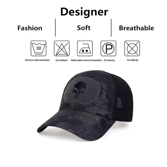Casquette de baseball en maille unisexe avec motifs de dessin animé et camouflage réglable pour plein air et sports décontractés quatre saisons