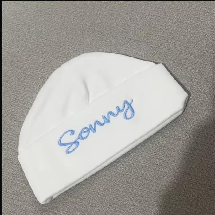 Chapeau en Coton avec Nom Personnalisé pour Nouveau-Né