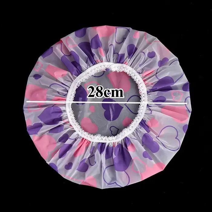 Bonnet de douche imprimé cerise/cœur