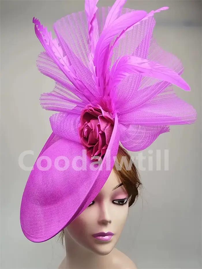 Élégant fleur Fascinator pilulier casquette de mariage femmes