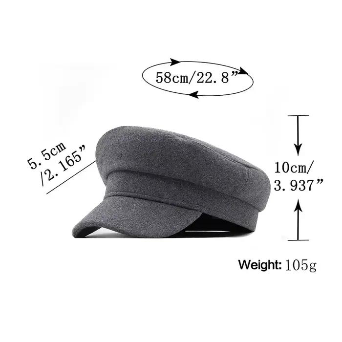 Chapeau militaire noir classique pour femme