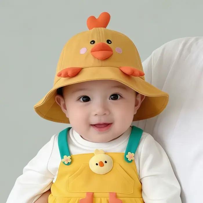 Chapeau de soleil pour bébé en forme de petit canard mignon