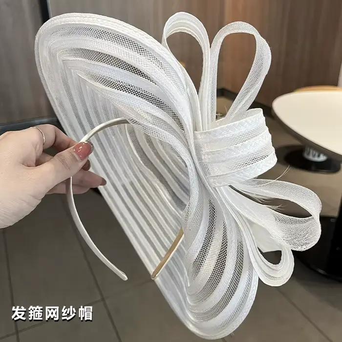 Élégant chapeau en maille tressée rétro polyvalent haut de gamme pour femme