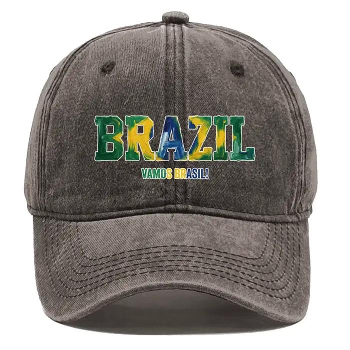 Casquette de baseball réglable avec drapeau du Brésil imprimé