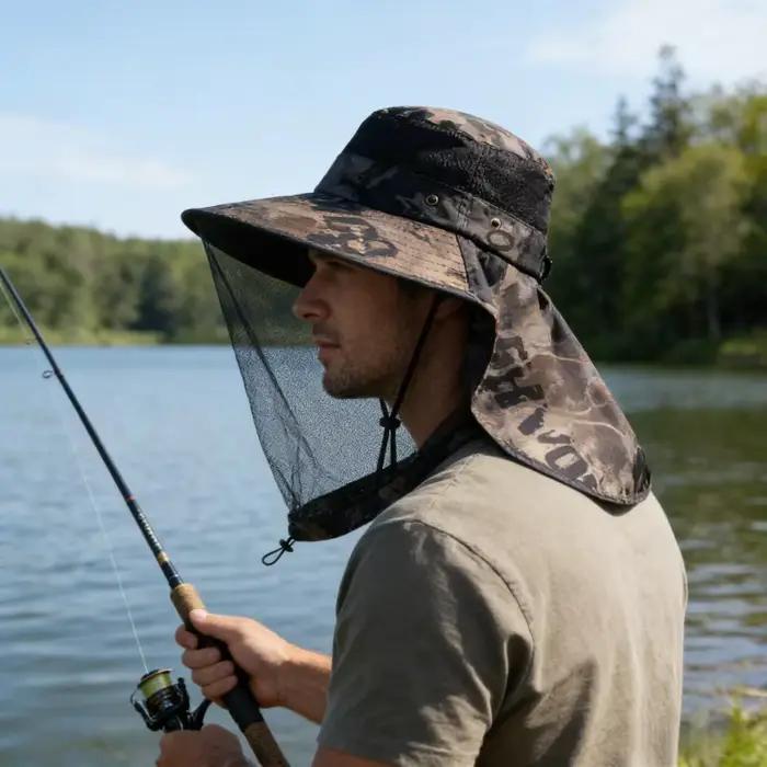 Chapeau anti-moustiques d'extérieur en maille respirante protection complète insectes abeilles randonnée pêche camping protection solaire