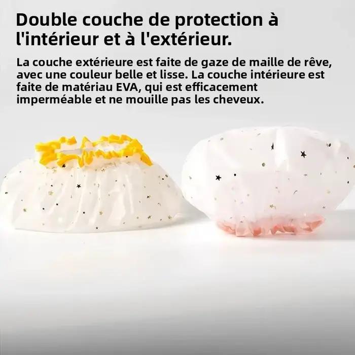 Bonnet de douche double couche pour femme adulte