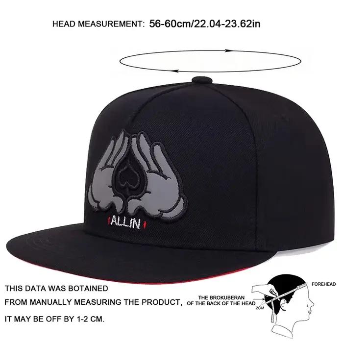 Casquette Snapback Hip Hop en Coton Noir Brooklyn pour Hommes