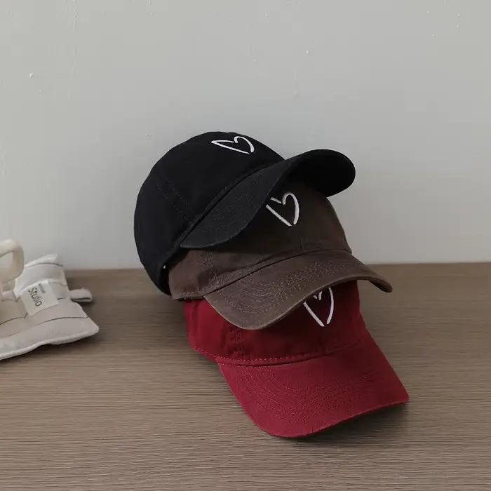 Casquette de baseball unisexe brodée Simple Love motif pour enfants polyvalente pour toutes les saisons occasions spéciales garçons filles