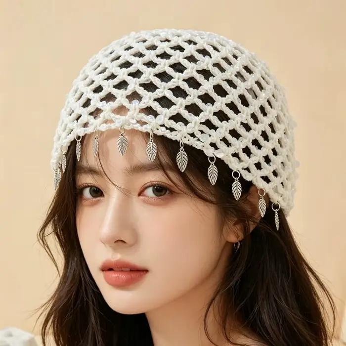 Bonnet à sequins ajouré pour femme – Design respirant d'été