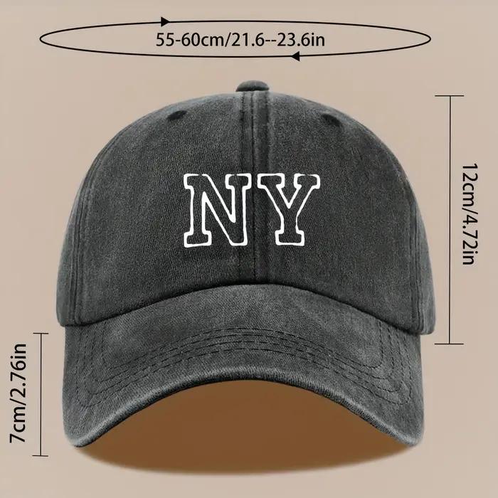Casquette de baseball imprimée NY chapeau unisexe coton ajustable pour homme et femme occasions extérieures randonnée plage