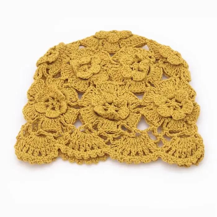 Bonnet fin creux en dentelle respirante pour femme, multicolore, tricoté à la main, pour tenues décontractées, printemps, été, automne, hiver