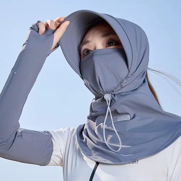 Casquette de protection solaire respirante intégrale avec large bord UPF 50+ et couvre-nuque long