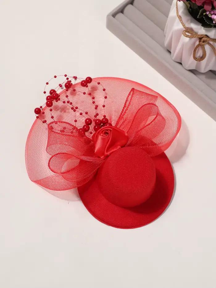 Chapeau haut-de-forme en maille Vintage pour femmes