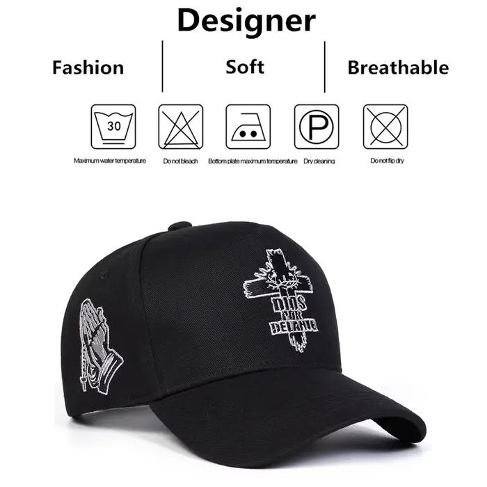 Casquettes de baseball unisexes DIOS POR DELANTE avec broderie en croix
