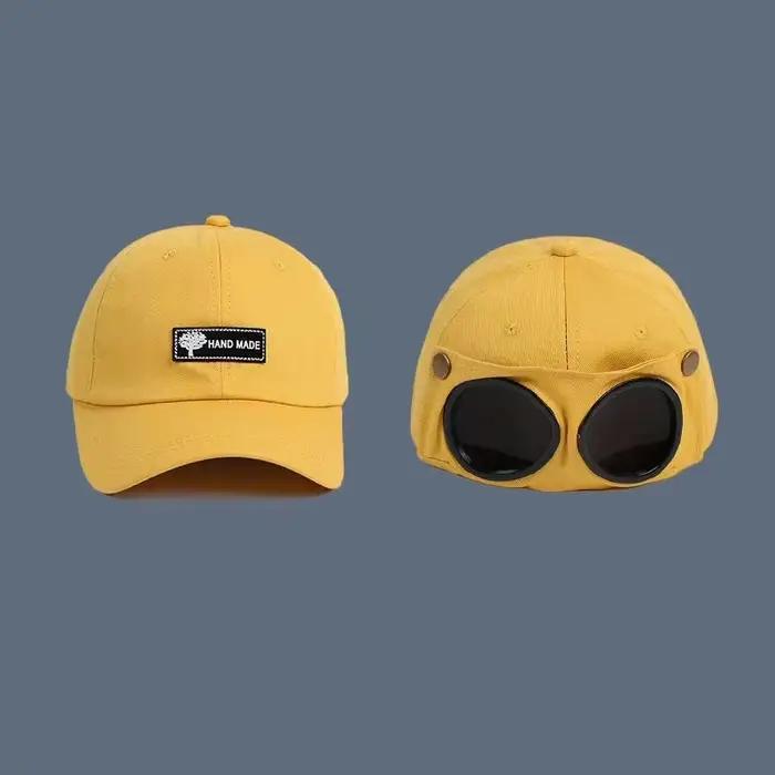 Nouvelle Casquette de Baseball Aviateur Tendance avec Lunettes Intégrées – Unisexe pour Homme et Femme