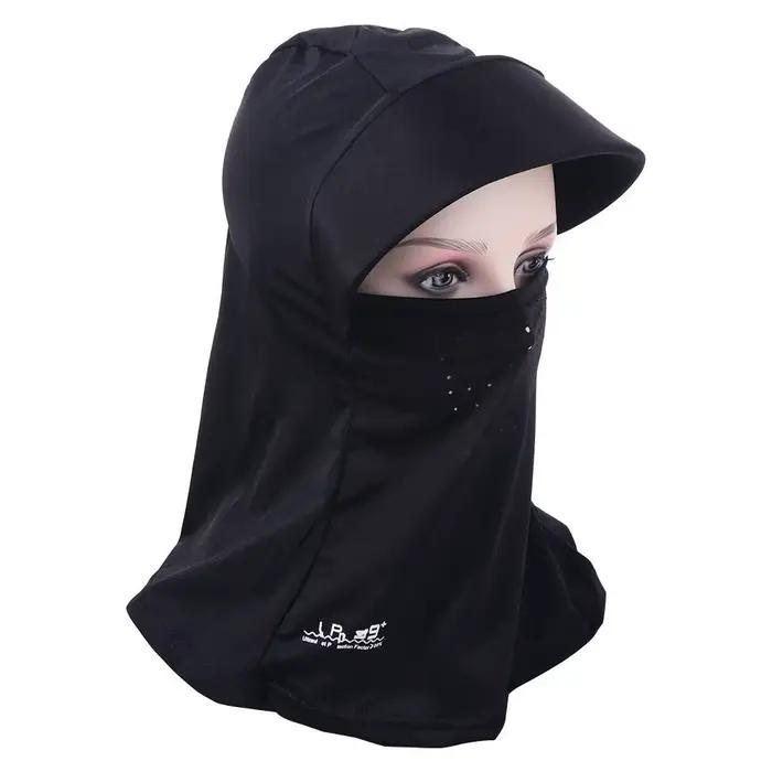 Chapeau de soleil anti-UV couleur unie avec protection du cou