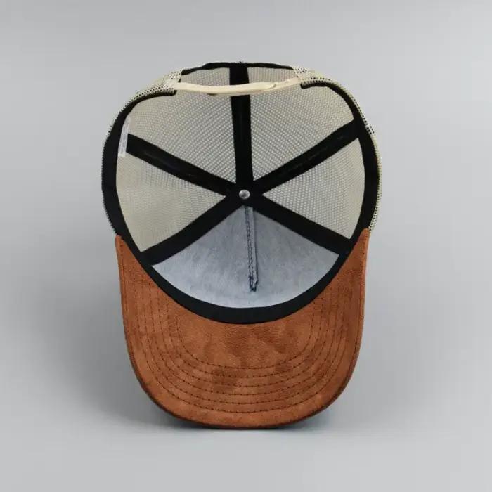 Casquette de Baseball en daim à cinq panneaux avec Logo personnalisé pour hommes et femmes