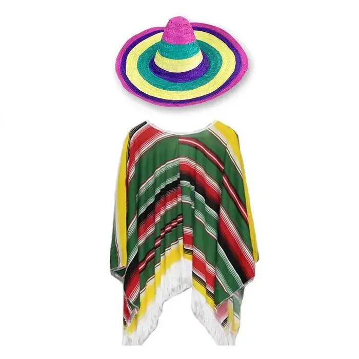 Chapeau de Paille Mexicain Fait Main avec Pompon