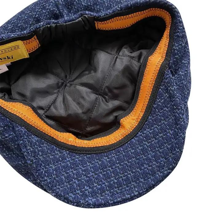 Casquette de journal épaisse bleu marine pour hommes