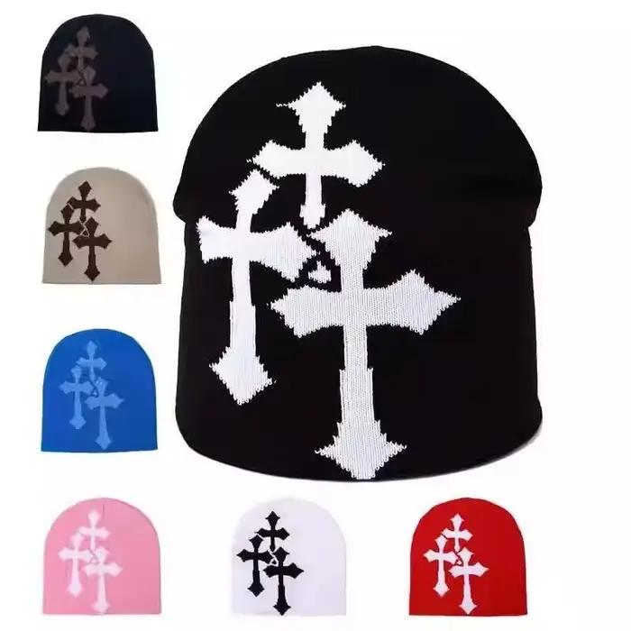 Nouveau Millennium Cross Hacquard tricoté chapeau automne hiver garder au chaud populaire Hip Hop Beanie rue mode extérieur casquette froide