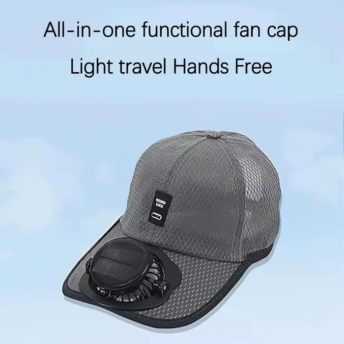 Casquette solaire rechargeable ventilateur polyester pour hommes activités plein air occaions spéciales