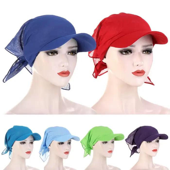 Visière de soleil avec Turban pré-attaché pour femmes