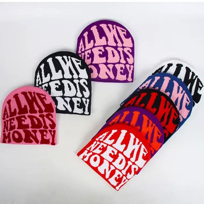 Bonnet en laine acrylique Y2K pour femme