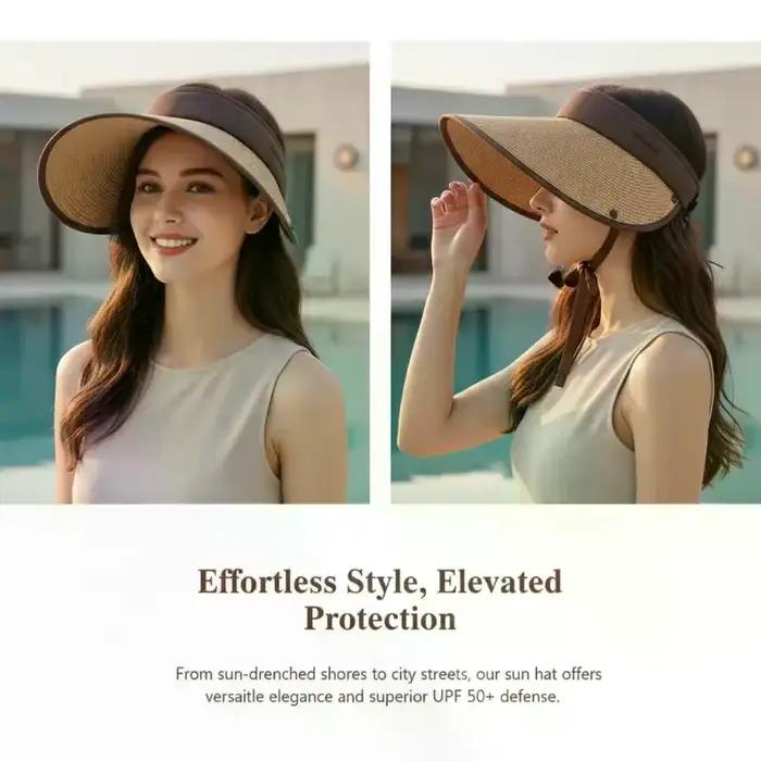 Chapeau pare-soleil pliable pour femme, anti-UV, pour l'été et les voyages