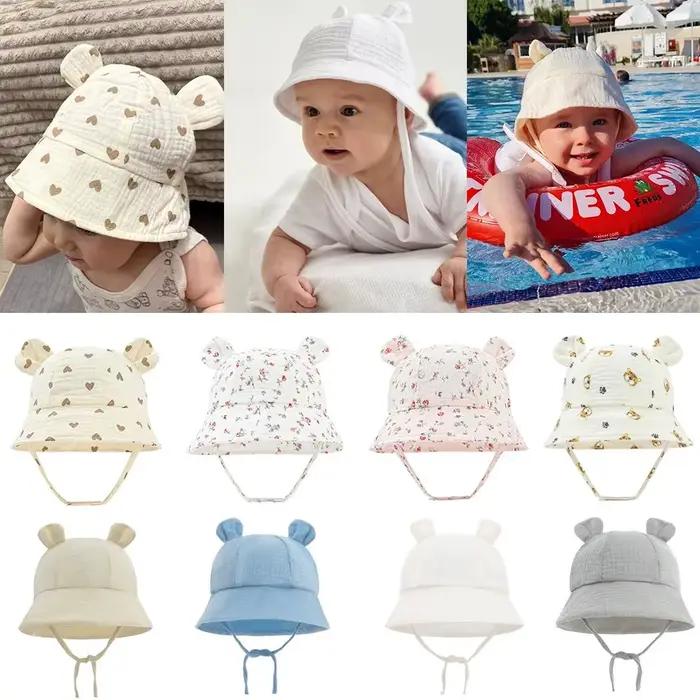 Chapeau en coton mousseline pour bébé